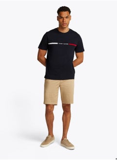 TOMMY HILFIGER Men's Crew Neck Logo Panel T-Shirt - Cotton, Blue  - Image 2