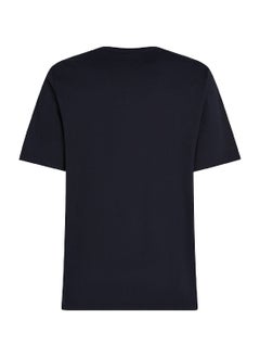 TOMMY HILFIGER Men's Crew Neck Logo Panel T-Shirt - Cotton, Blue  - Image 5
