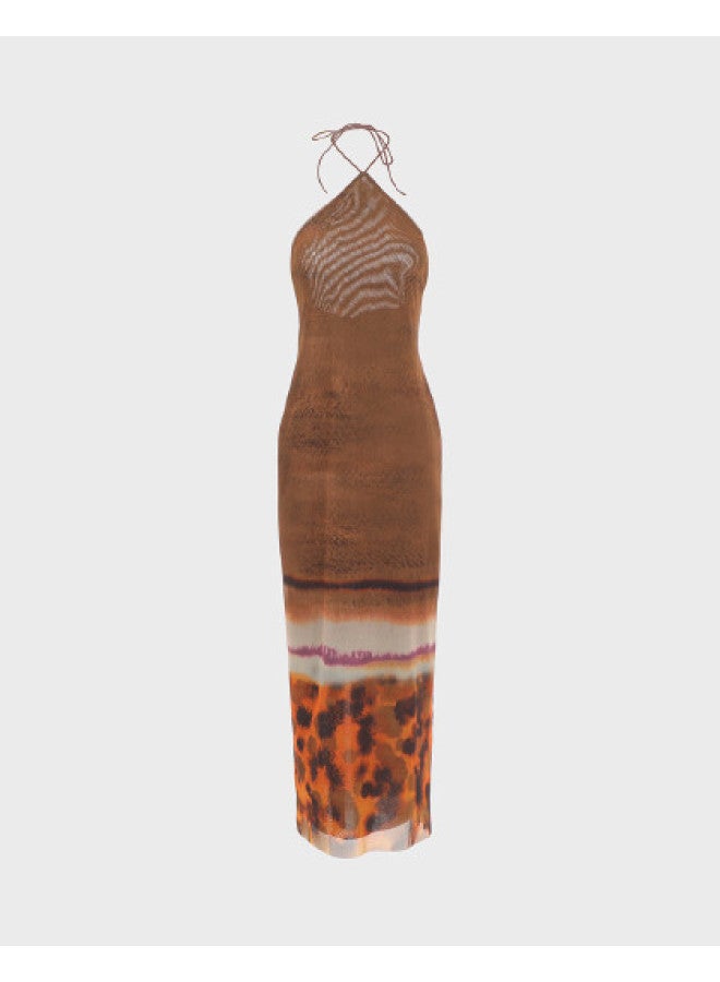 Zara Women's Casual Halter Tie Shoulder Comfortable Long Dress - Image 1