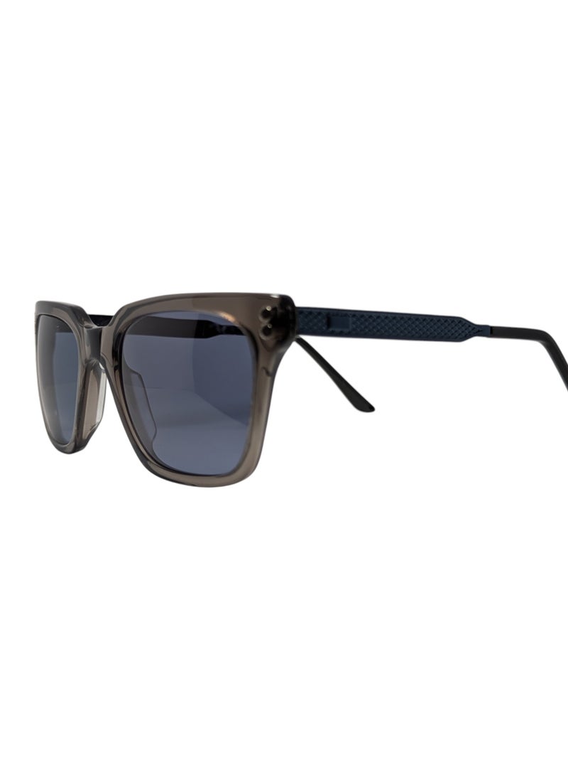 Armando Cavelli - Authentic Armando Cavelli sunglasses, crafted from carefully selected premium acetate for a luxurious look and longevity with extensive use. This model combines modernity and classic style, with a raw grey acetate front and blue -plated metal temples to complete your luxury look. Comes with premium polymer lenses offer UV400 protection in a grey - Image 1