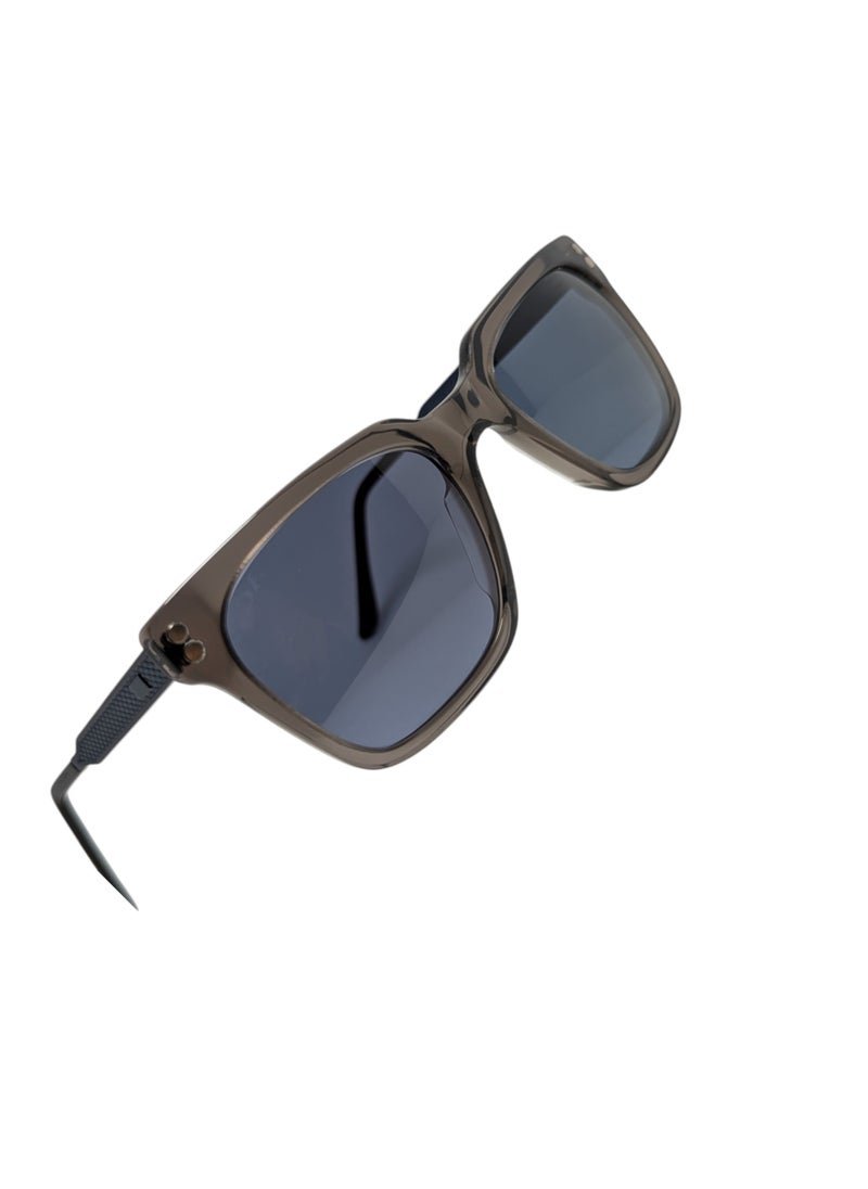Armando Cavelli - Authentic Armando Cavelli sunglasses, crafted from carefully selected premium acetate for a luxurious look and longevity with extensive use. This model combines modernity and classic style, with a raw grey acetate front and blue -plated metal temples to complete your luxury look. Comes with premium polymer lenses offer UV400 protection in a grey - Image 1