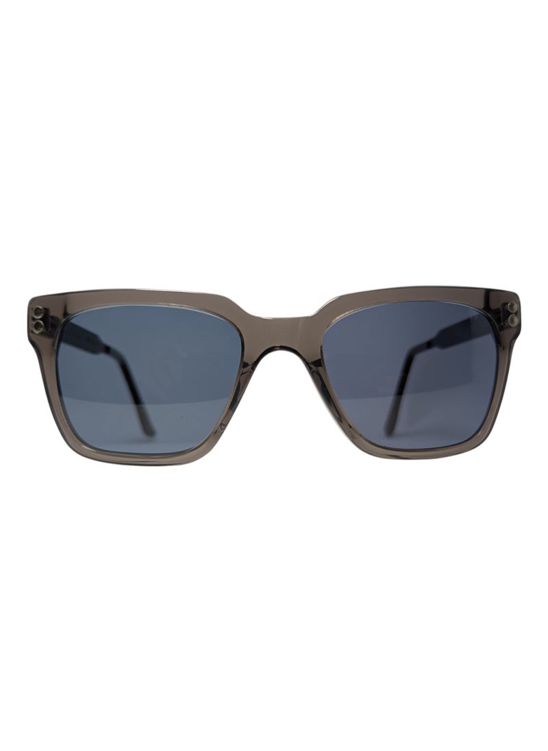 Armando Cavelli - Authentic Armando Cavelli sunglasses, crafted from carefully selected premium acetate for a luxurious look and longevity with extensive use. This model combines modernity and classic style, with a raw grey acetate front and blue -plated metal temples to complete your luxury look. Comes with premium polymer lenses offer UV400 protection in a grey - Image 1