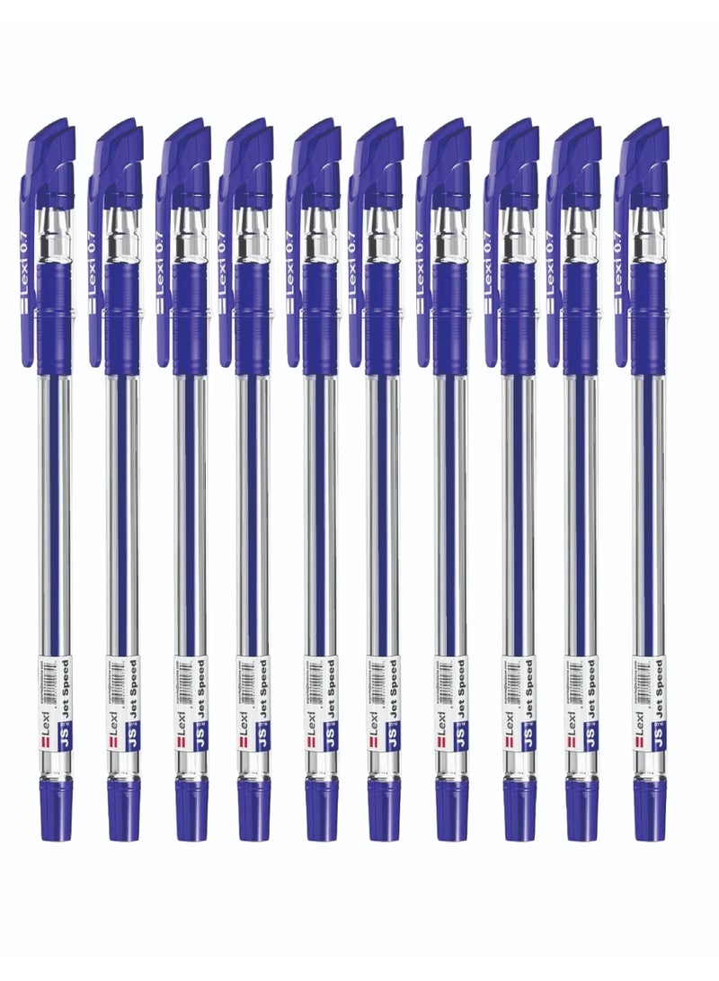 Lexi Jet Speed Ball Point Pens, Blue, 10 Pcs Pack - Image 1