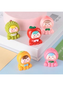 Generic Resin Creative Three-dimensional Second-generation Fruit Cubs Diy Accessories Key Chain Pendant Material Micro Landscape Ornaments-Colour:5 Solid Colors For Even Hair  - Image 2