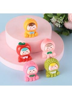Generic Resin Creative Three-dimensional Second-generation Fruit Cubs Diy Accessories Key Chain Pendant Material Micro Landscape Ornaments-Colour:5 Solid Colors For Even Hair  - Image 5