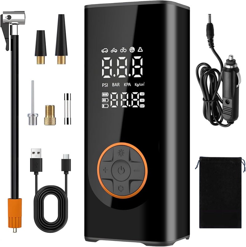 Higoom Corded/Cordless Dual Purpose Digital Tyre Inflator - Portable Air Compressor with LED Lights - Image 1