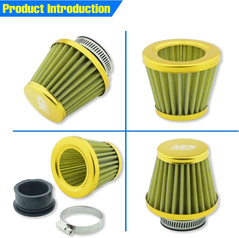 MCHMFG Motorcycle Air Filter 38mm for SSR 110cc 125cc Coolster CRF Dirt Pit Bike GY6 50cc Scooter Moped QMB139 Engine Parts (Gold) - Image 5