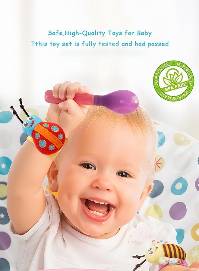 Organizer Baby Rattles Toys for 0-12 Month, Infant Girl Boy Toys for Babies 3-6 Months, Newborn Hand & Foot Toys for 0 to 9 Months, Baby Shower Gifts Set with Wrist Rattle Socks - Image 2