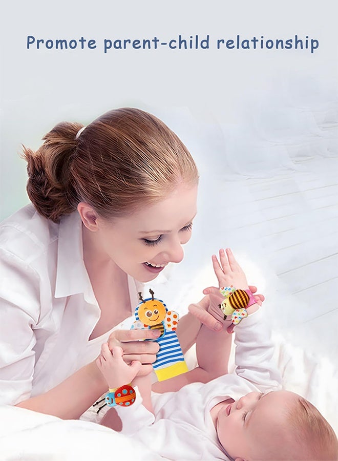 Organizer Baby Rattles Toys for 0-12 Month, Infant Girl Boy Toys for Babies 3-6 Months, Newborn Hand & Foot Toys for 0 to 9 Months, Baby Shower Gifts Set with Wrist Rattle Socks - Image 4