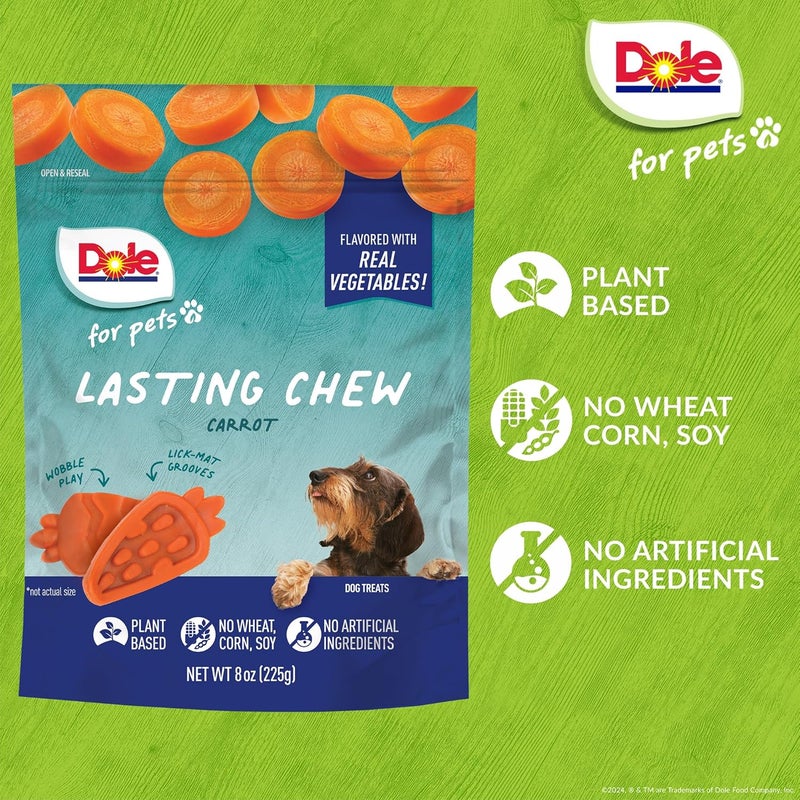 Dole for Pets Freshly Fetched Lasting Chew, Carrot Flavor Dog Treats, Small Breed, 8oz, 10ct | Flavored with Real Veggies, No Wheat, Corn, Soy, Artificial Flavors, Colors, or Preservatives - Image 4
