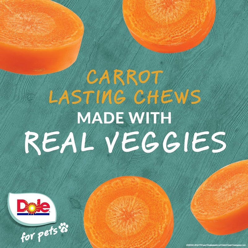 Dole for Pets Freshly Fetched Lasting Chew, Carrot Flavor Dog Treats, Small Breed, 8oz, 10ct | Flavored with Real Veggies, No Wheat, Corn, Soy, Artificial Flavors, Colors, or Preservatives - Image 2