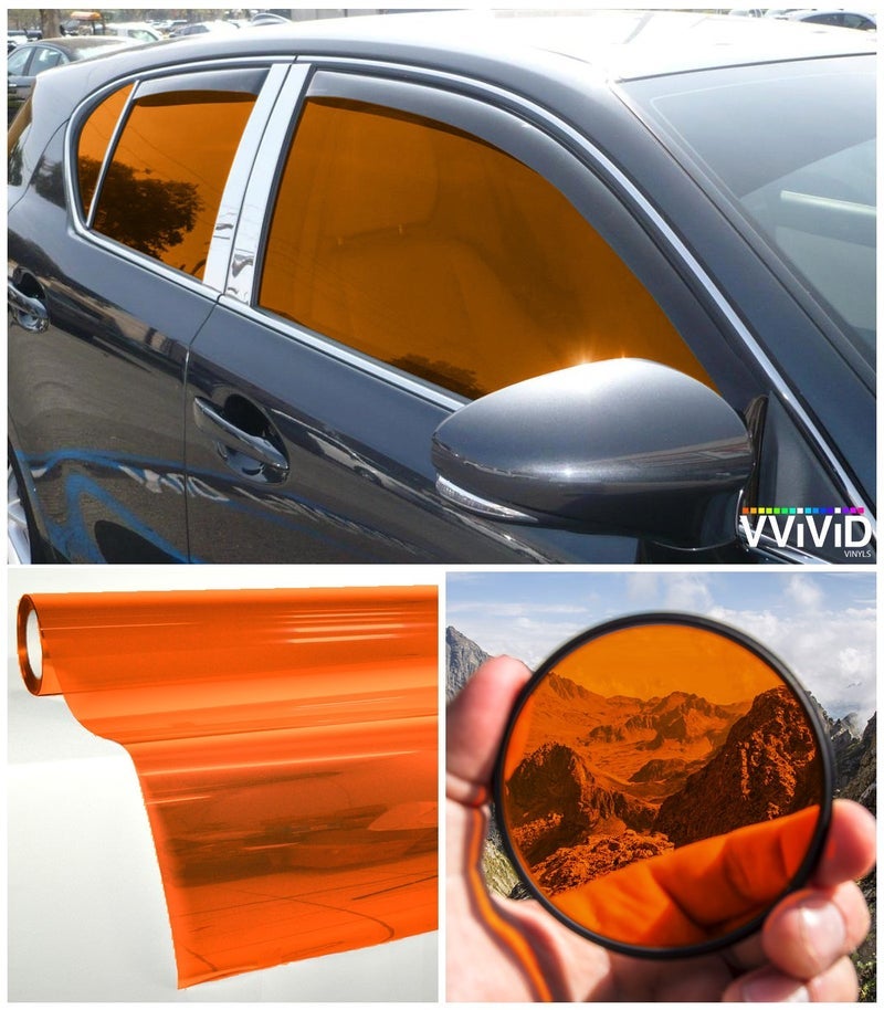 في فيفيد تظليل نوافذ سيارة VViViD شفافة من الفينيل بحجم 30 بوصة × 60 بوصة لحزمة لفافتين (برتقالي) - Image 2