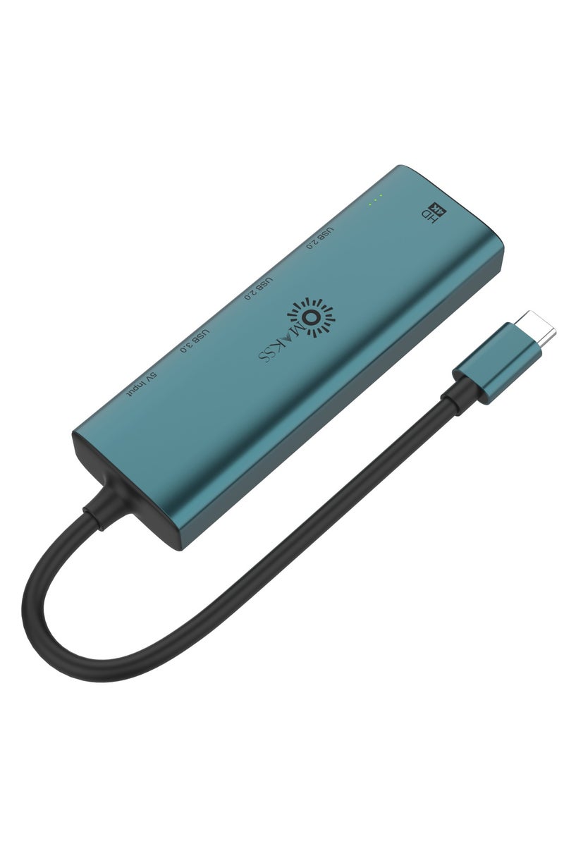 أوماكس موزع USB-C مع شحن PD بقوة 100 وات، محول من النوع C إلى HDMI 4K30Hz، 3 منافذ بيانات USB-A، موزع متعدد المنافذ لنظام Windows، MacBook، الجهاز اللوحي، iPad/Air، الشاشة، جهاز العرض، التلفزيون الذكي، الكاميرا - Image 3