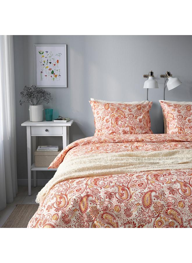 زبون غطاء لحاف وغطاء وسادة، وردي/أبيض، 150×200/50×80 سم - Image 3