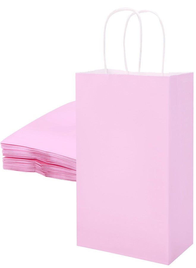 SUNCOLOR 25 Pack Pink Gift Bags with Handles - 8x4.5x10 Medium Bags for Shopping, Retail, DIY, Wedding, Party Favors & Special Occasions - Image 1
