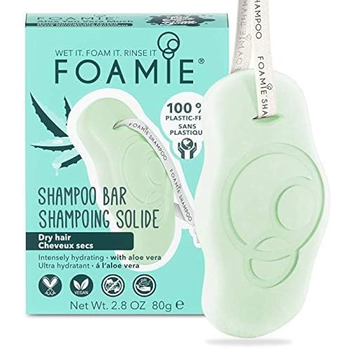 Foamie Shampoo Bar, Natural Aloe Vera for Dry Hair, 100% Vegan & Plastic-Free, Sulfate-Free, Paraben-Free, Cruelty-Free, 2.8 ounces - Image 2