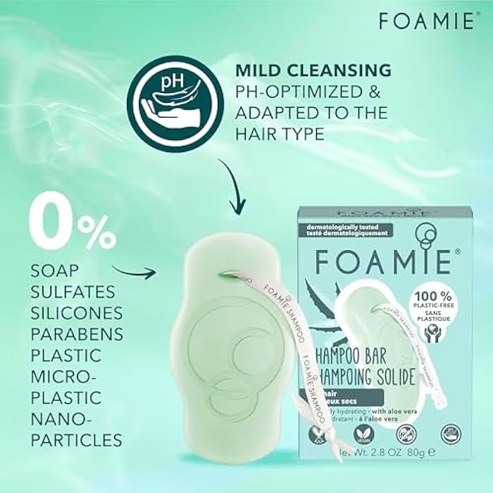 Foamie Shampoo Bar, Natural Aloe Vera for Dry Hair, 100% Vegan & Plastic-Free, Sulfate-Free, Paraben-Free, Cruelty-Free, 2.8 ounces - Image 4