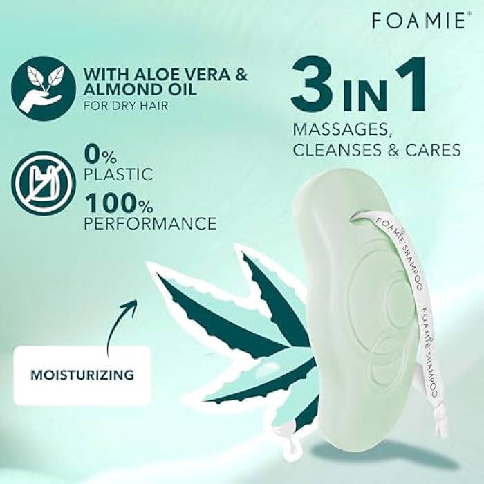 Foamie Shampoo Bar, Natural Aloe Vera for Dry Hair, 100% Vegan & Plastic-Free, Sulfate-Free, Paraben-Free, Cruelty-Free, 2.8 ounces - Image 5