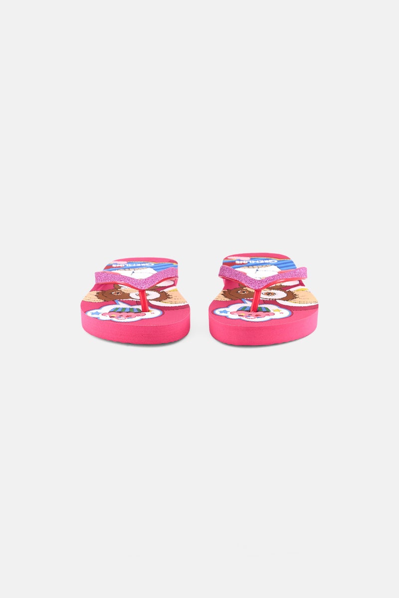 Gremlins Kids Girl Graphic Print Slip On Flip Flop, Pink Combo - Image 4