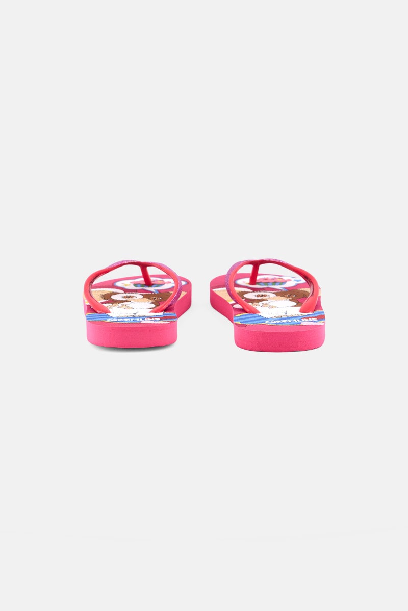 Gremlins Kids Girl Graphic Print Slip On Flip Flop, Pink Combo - Image 2