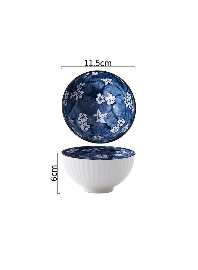 P-PLUS INTERNATIONAL Chinese Bowl, Ramen Bowl, Dinner Bowl, Snack Bowl, Soup Bowl Set, Cute Bowl, Ceramic Pasta Bowl, Ceramic Salad Bowl, Japanese Bowl Microwave Oven Bowl (Set of 4, Random Pattern) - Image 2