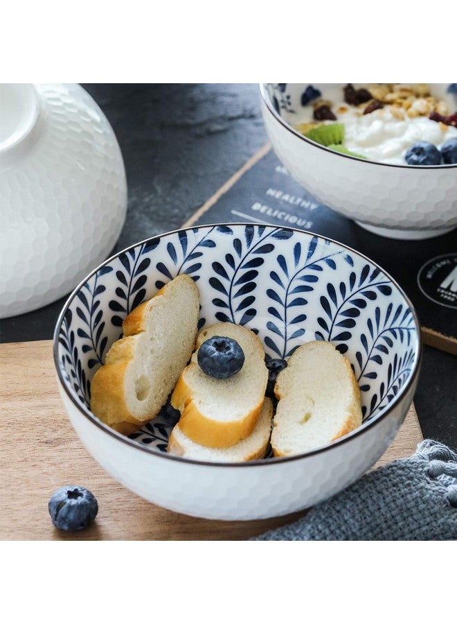 P-PLUS INTERNATIONAL Chinese Bowl, Ramen Bowl, Dinner Bowl, Snack Bowl, Soup Bowl Set, Cute Bowl, Ceramic Pasta Bowl, Ceramic Salad Bowl, Japanese Bowl Microwave Oven Bowl (Set of 4, Random Pattern) - Image 5