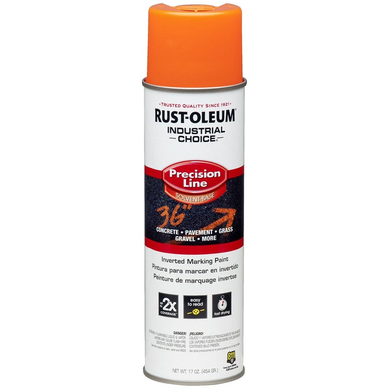 RUST-OLEUM Industrial Choice M1600/M1800 System Precision-Line Fluorescents Orange Inverted Marking Paint [Set of 12] - Image 4