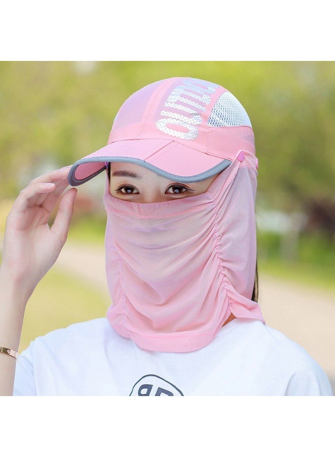 Generic Women's Summer Outdoor Quick Dry Sun Protection Hat Face Covering Cycling Hat Lace Net Cap Breathable Cool Design - Image 2