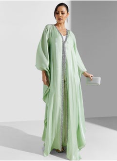 Khizana Shimmer Neck Kaftan  - Image 4