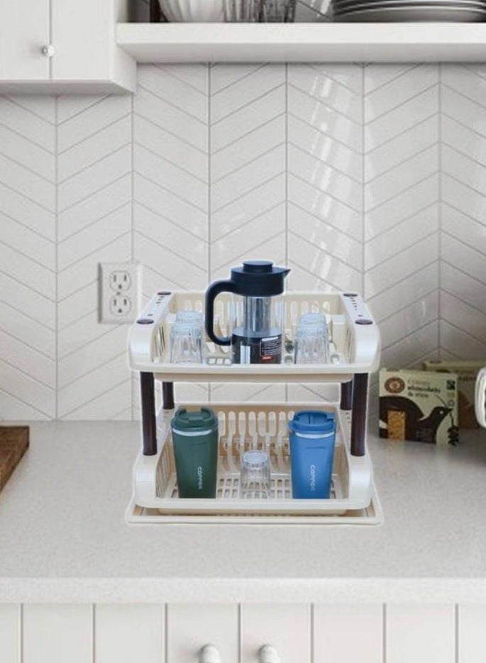 Dark 2 level dish rack 50x40x36cm - Image 3