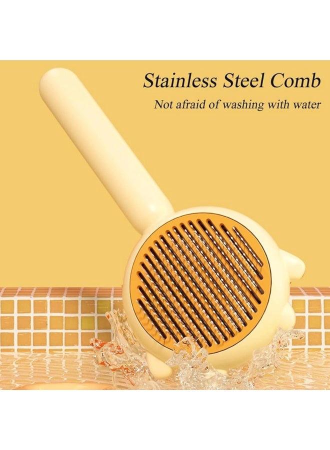 Pet grooming brush for cats and dogs to remove loose hair and clean fur, a professional detangling tool for short and long hair, ideal for reducing shedding and smoothing the coat. - Image 5