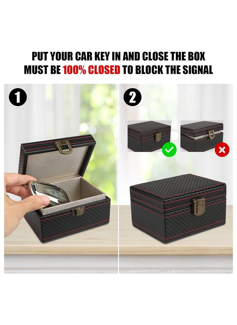 KASTWAVE - Fit for Faraday Box, Carbon Fiber Texture, Box for Car Keys, Key Fob Protector, Signal Blocker for Keyless Fob, Large Car Key Signal Blocker Cage, Signal Blocking Box for Car Keys Phones (Medium) - Image 1