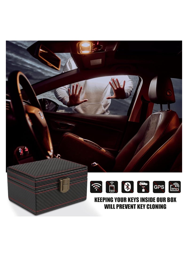 KASTWAVE - Fit for Faraday Box, Carbon Fiber Texture, Box for Car Keys, Key Fob Protector, Signal Blocker for Keyless Fob, Large Car Key Signal Blocker Cage, Signal Blocking Box for Car Keys Phones (Medium) - Image 1