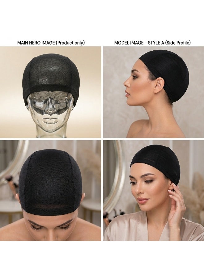 Women’s Under Hijab Wig Cap (2 Pieces), Breathable Stretch Hair Control Cap, Lightweight Non-Slip Inner Cap for Daily Wear - Image 2