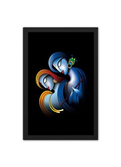 Ritwika's Ritwikas Abstract Digital Artwork Of Radha Krishna Holding Flute With Modern Touch Home and Office Decor With Premium Glass 135 x 195 Inch Radha Krishna Flute 