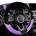 MissSoul Cute Devil Car Steering Wheel Cover NonSlip Plush Steering Wheel Covers Protector for Women Girls Car Interior Accessories Universal Fit 15 Inch Purple - Image 2