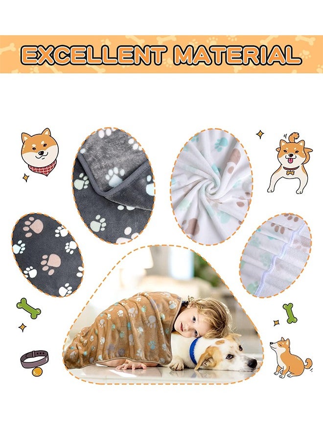 Bukela Pet Blanket for Dogs Super Soft Fluffy Premium Fleece Pet Blanket Dogs Blankets for Dogs Flannel Throw for Dog Puppy Cat Paw Blanket, M（3 Pcs）  - Image 4