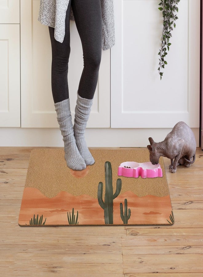 KFXHANGD Western Cactus Desert Sun Landscape Door Mat, Boho Southwestern Sand Front Door Mat Outside Entrance, Bohemian Desert Artificial Coir Doormat Rugs for Indoor Entryway Outdoor, 17x30 Inch - Image 4