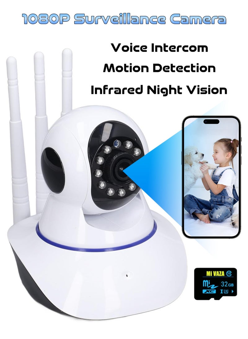 Mi VAZA 1080P HD Wi-Fi Wireless Motion Detection and Night Vision Smart Baby Monitor IP CCTV Camera with 32GB Memory Card - Image 1