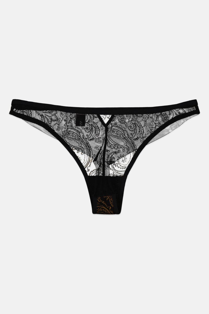 Etam Women Textured Pantie, Black