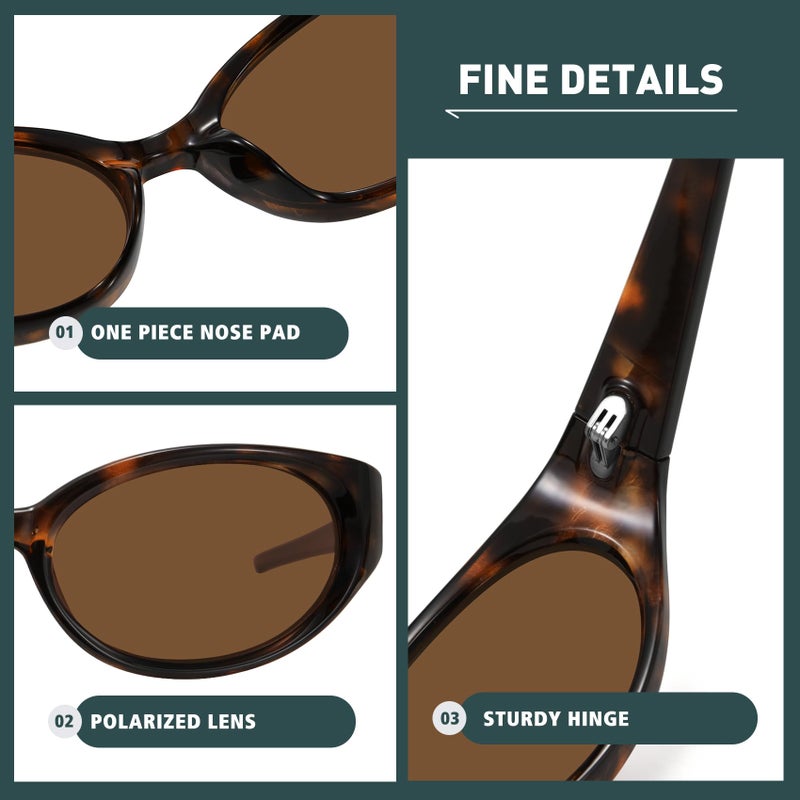 WOWSUN Retro Y2K Wrap Around Sunglasses for Women Trendy Polarized Sporty Shades UV Protection - Image 3