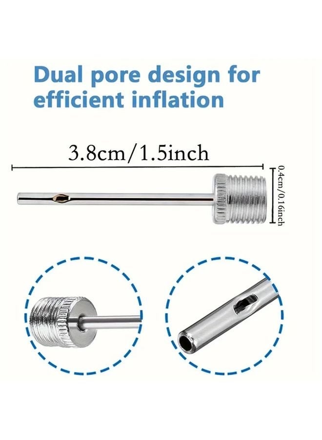 10 Pcs Stainless Steel Inflation Needles Dual Port Ball Pump Adapters Sports - Image 3
