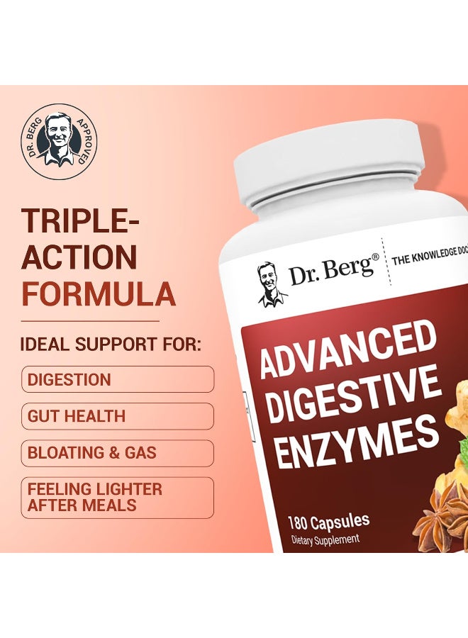 Dr. Berg Nutritional Advanced Digestive Enzymes with Apple Cider Vinegar - Includes Digestive Health Ingredients Like Betaine Hydrochloride (HCI), Ginger Root & Peppermint Leaf - 180 Capsules - Image 2