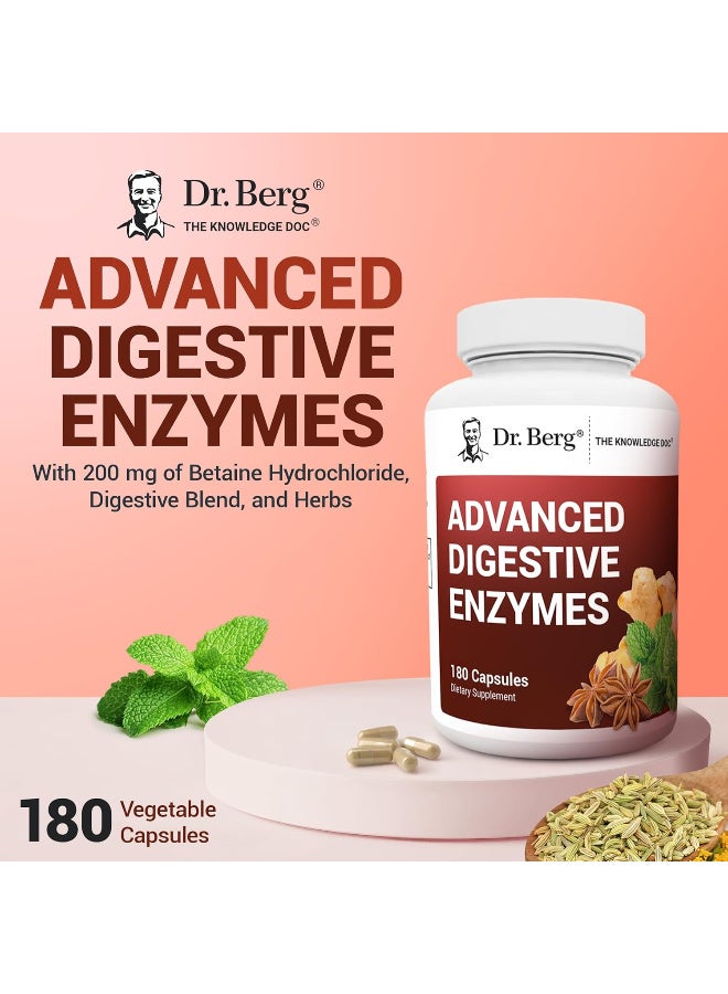 Dr. Berg Nutritional Advanced Digestive Enzymes with Apple Cider Vinegar - Includes Digestive Health Ingredients Like Betaine Hydrochloride (HCI), Ginger Root & Peppermint Leaf - 180 Capsules - Image 4