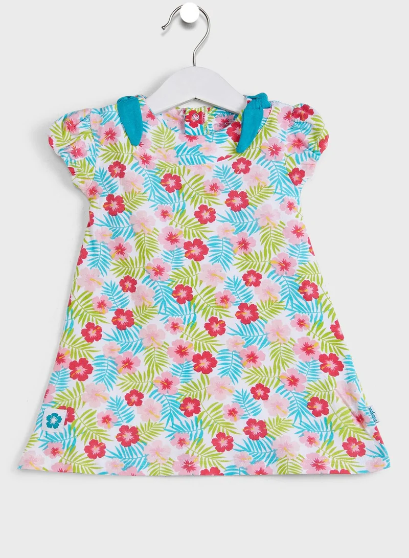 Babybol Infant Printed Dress And Headband & Knicker Set
