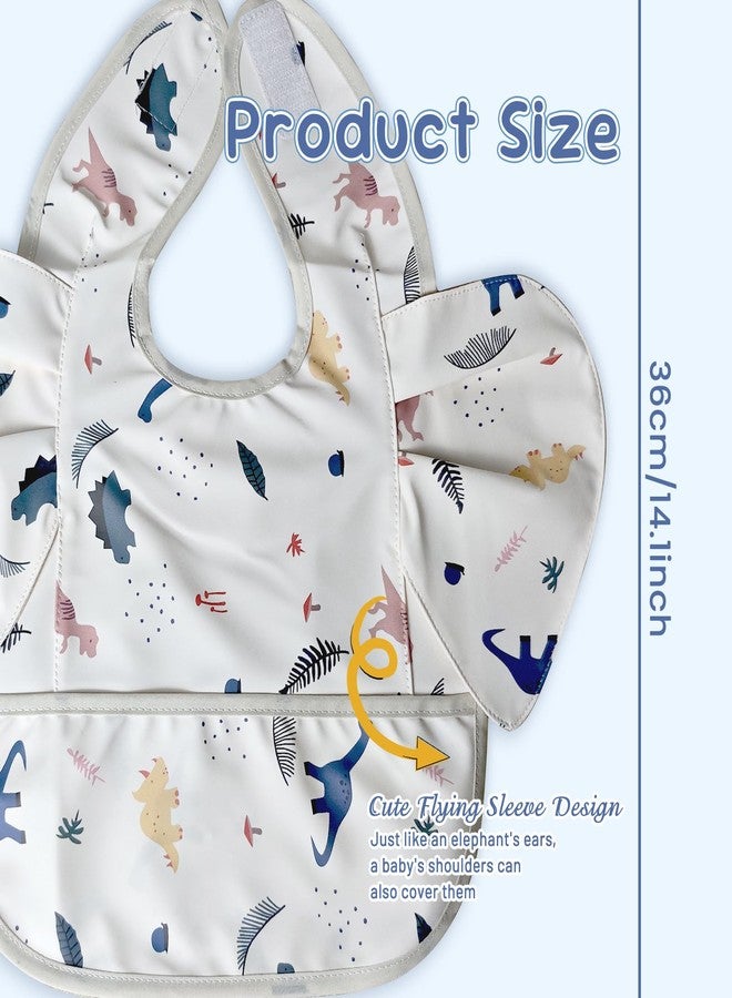 DOSMINE Baby Bibs for Eating Baby Feeding Bibs with Large Food Catcher Waterproof Wipeable Mess Proof Adjustable Fit for 0-5 Years - Image 4