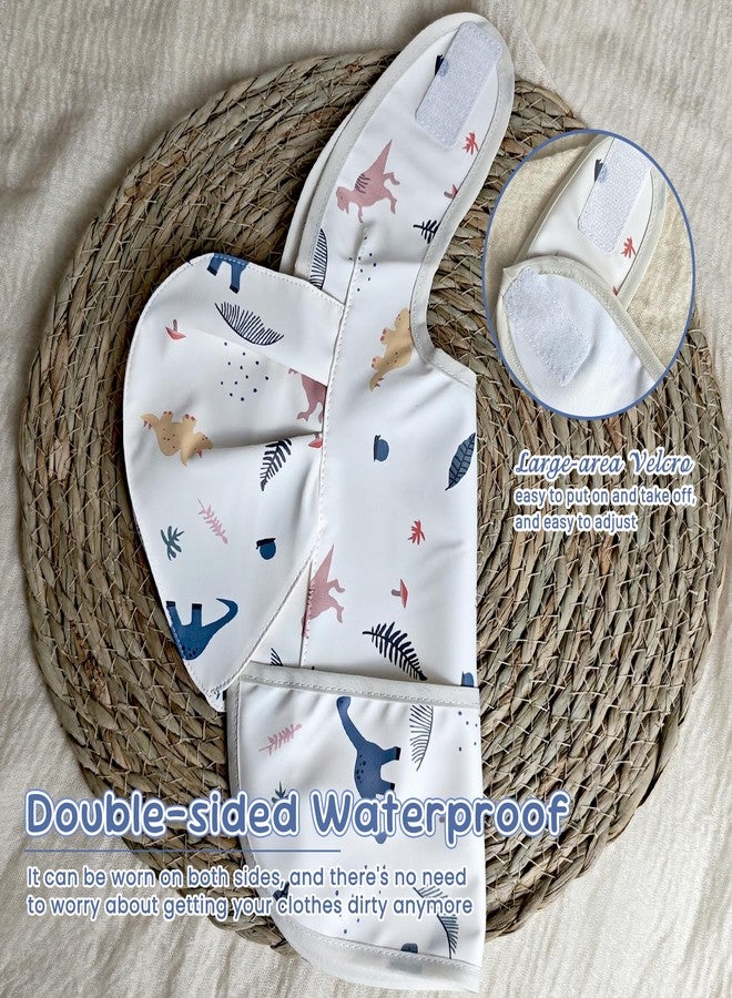 DOSMINE Baby Bibs for Eating Baby Feeding Bibs with Large Food Catcher Waterproof Wipeable Mess Proof Adjustable Fit for 0-5 Years - Image 5