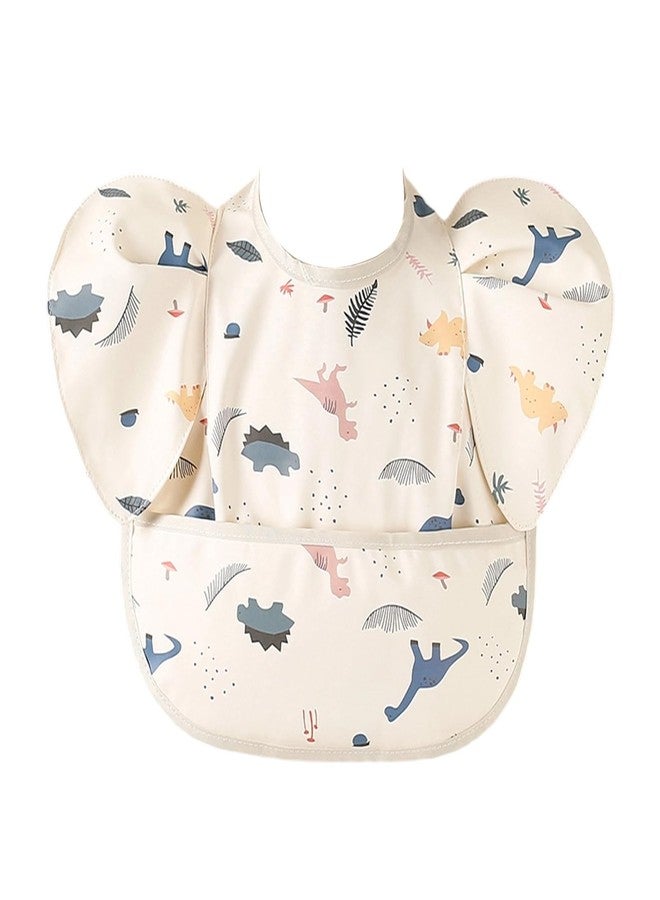 DOSMINE Baby Bibs for Eating Baby Feeding Bibs with Large Food Catcher Waterproof Wipeable Mess Proof Adjustable Fit for 0-5 Years - Image 1