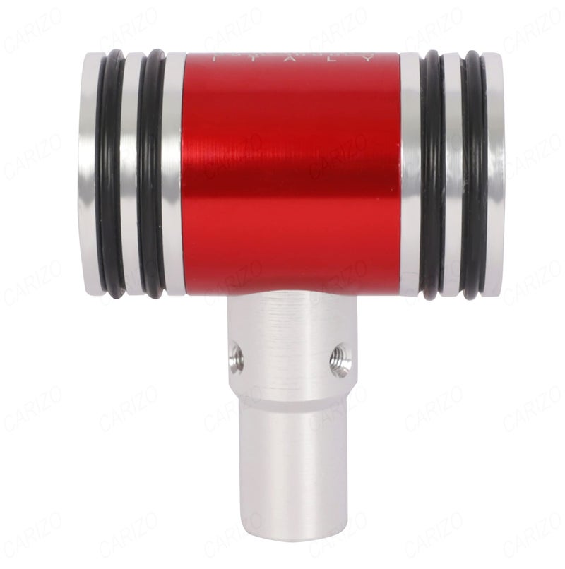 CARIZO Car 5 Speed Manual Transmission Gear Shift Knob Hammer Black & Red with 3 Adapters, Screws and Allen Key - Image 1