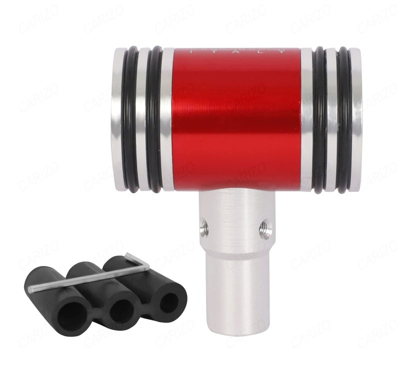 CARIZO Car 5 Speed Manual Transmission Gear Shift Knob Hammer Black & Red with 3 Adapters, Screws and Allen Key - Image 5